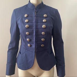 INC | Women Navy Blue Button Military Short Jacket